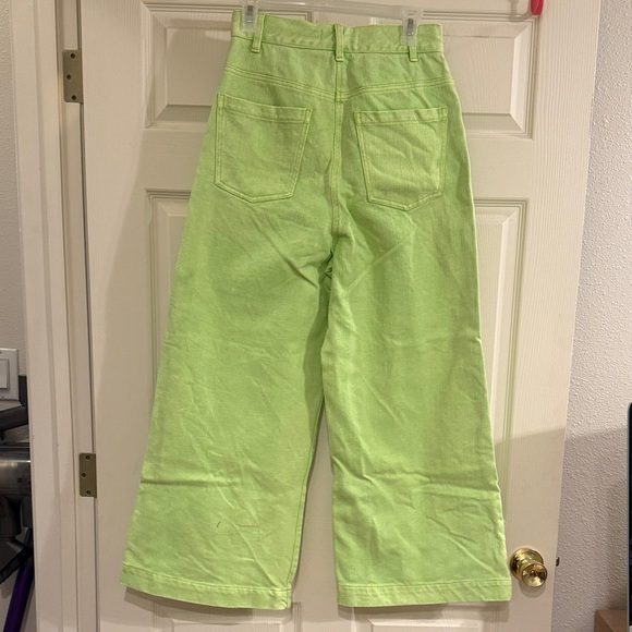 Urban Outfitters High-Rise Wide Leg Jeans in Lime - Picture 3 of 5